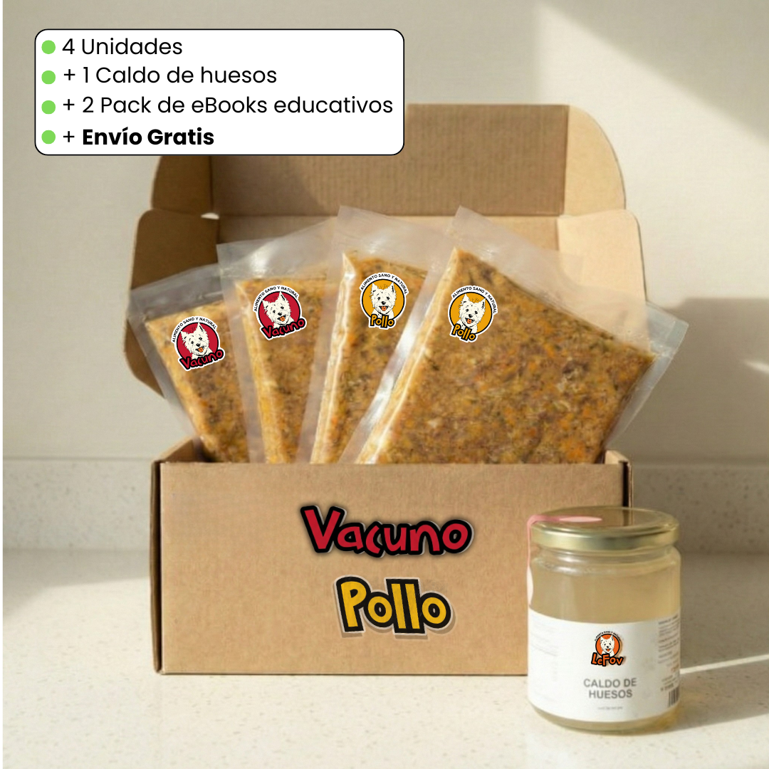 Pack Inicia Le Fov - alimento natural para perros con descuento Chile