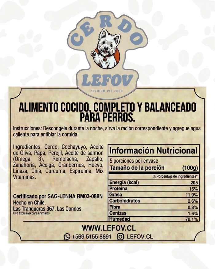 Menú Cerdo 500 Gr