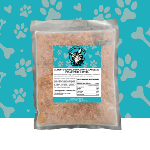 Alimento Para Gatos Natural Cocido Sabor Cerdo 500 Gr