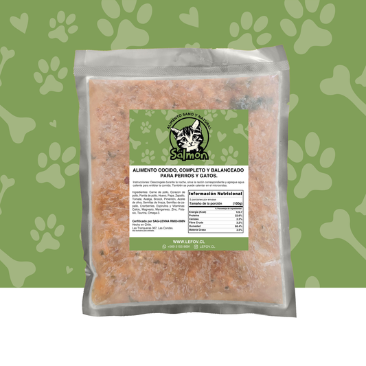 Alimento Para Gatos Natural Cocido Sabor Salmón 500 Gr