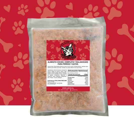 Alimento Para Gatos Natural Cocido Sabor Vacuno 500 Gr