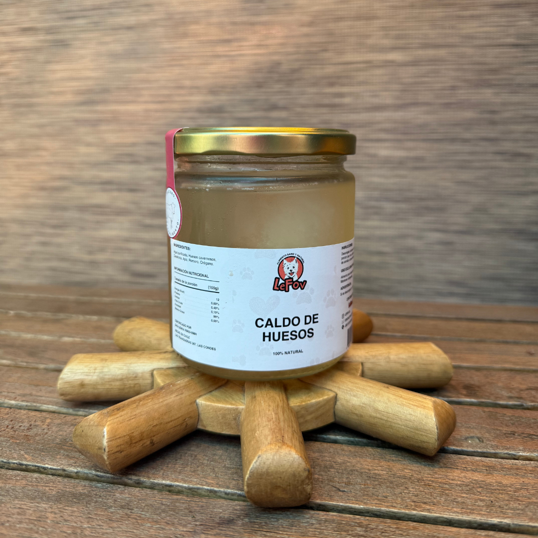 Caldo de huesos natural para perros 400ml - Le Fov Chile