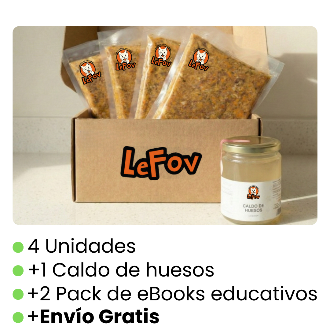 Pack Inicia Le Fov - alimento natural para perros con descuento Chile