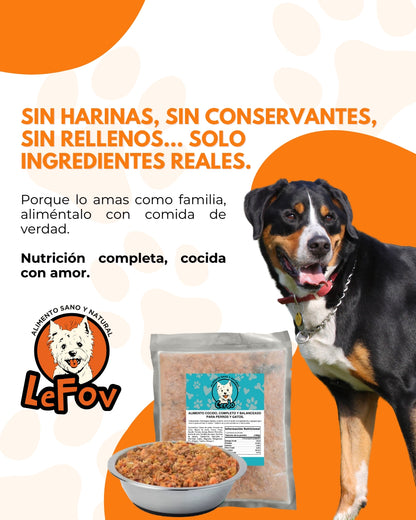 Alimento Para Perros Natural Cocido Sabor Cerdo 500 Gr