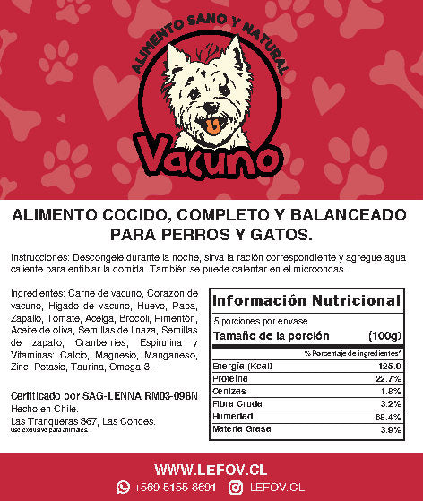 Menú Vacuno 500 Gr